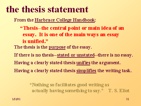 Thesis statemnet