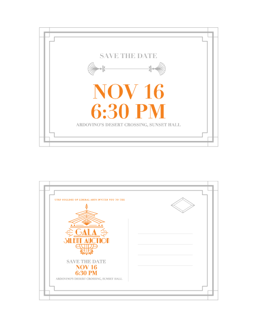 gala and silent auction save the date cards