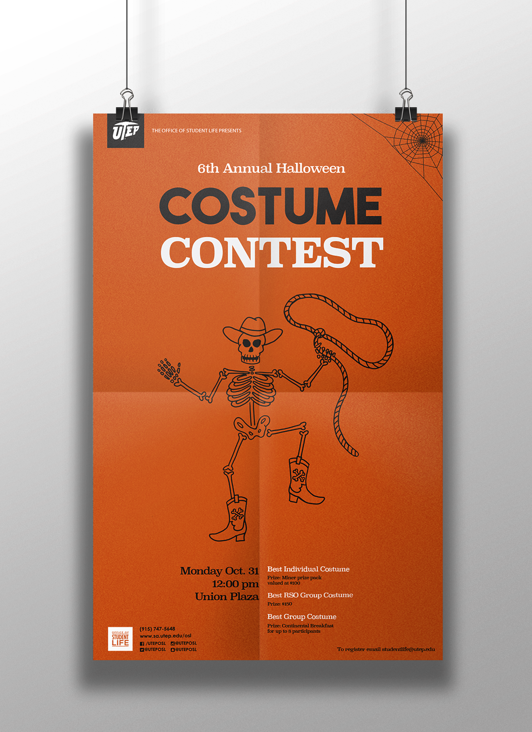 utep 6th annual halloween costume contest poster