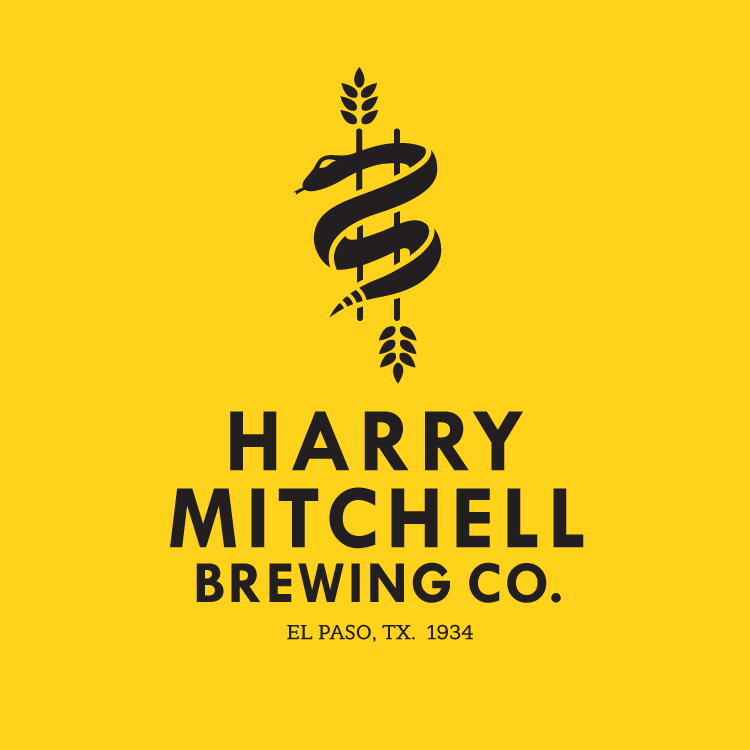 harry mitchell brewing co logo yellow