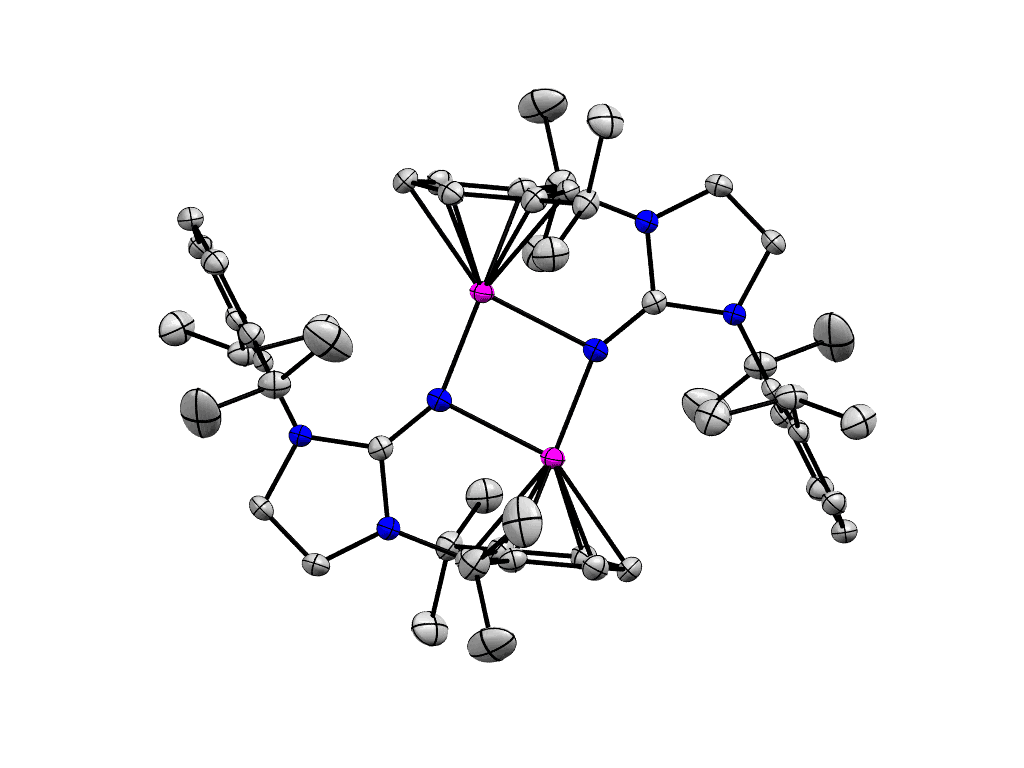 Rotating titanium dimer molecule