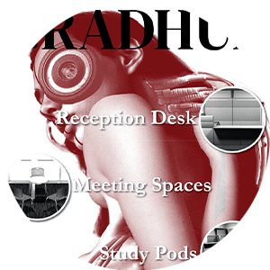 Gradhub Graduate Study Center Red Tech Woman Poster