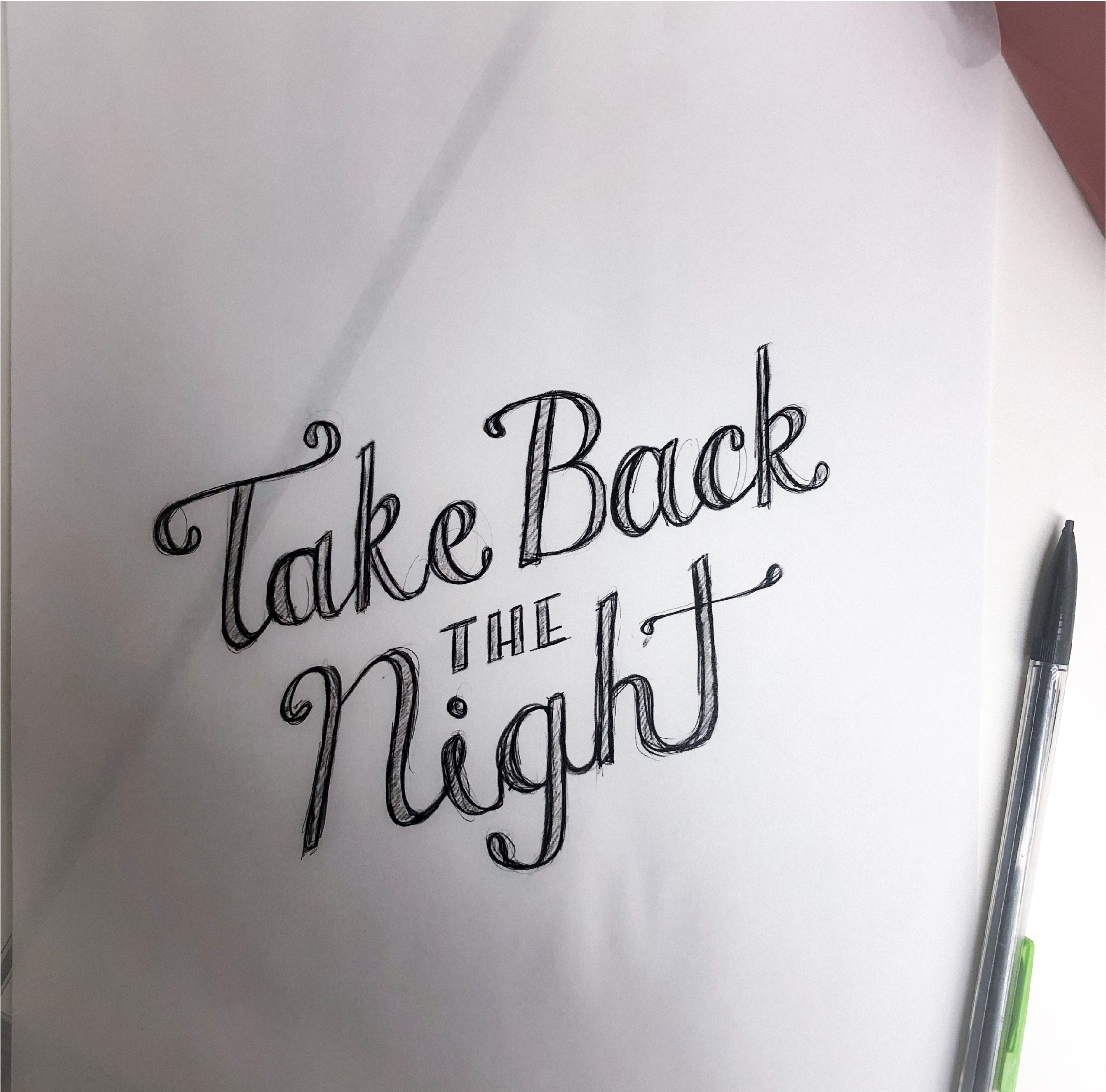 Take Back the Night Poster Process Sketch