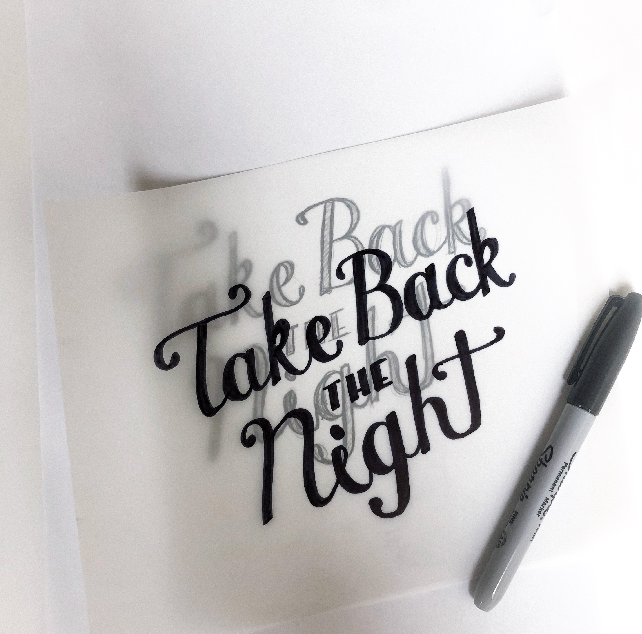 Take Back the Night Poster Process Sketch